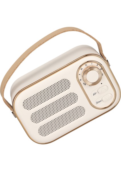 Bluetooth Hoparlör Stereo Hifi Ses USB Şarj Retro Taşınabilir Kablosuz Hoparlör Ev Seyahat Beyaz (Yurt Dışından)