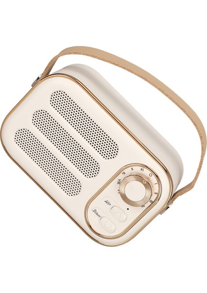 Bluetooth Hoparlör Stereo Hifi Ses USB Şarj Retro Taşınabilir Kablosuz Hoparlör Ev Seyahat Beyaz (Yurt Dışından)