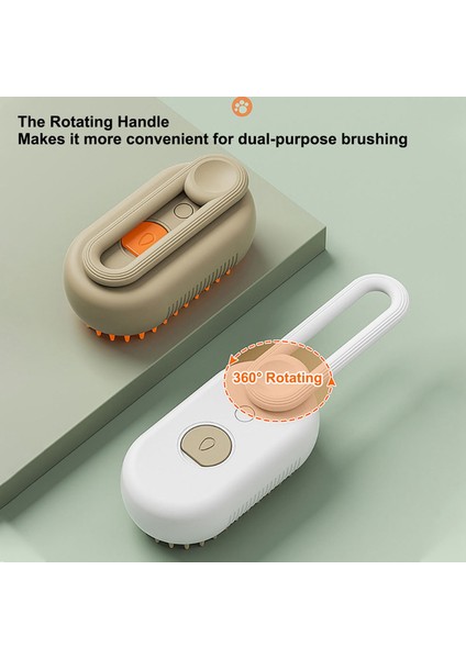 3-In-1 Pet Buharlı Fırça Kedi Için Tek Tuşla Sprey Masaj Temizleme Önler Uçan Saç Zarar Vermeden Cilt Kediler Köpekler Için USB Tımar Fırçası (Yurt Dışından)