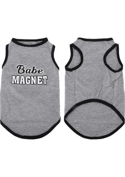 Pet Tshirt Evcil Hayvan Mini Domuz Ince Pamuklu Moda Mektup Baskı Evcil Hayvan Giysileri Evcil Hayvanlar Için (Gri S) (Yurt Dışından)