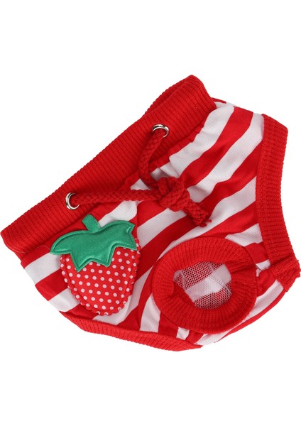 Pet Domuz Fizyolojik Pantolon Çilek Desen Domuz Sıhhi Iç Çamaşırı Kullanımlık Diapersred S (Yurt Dışından)