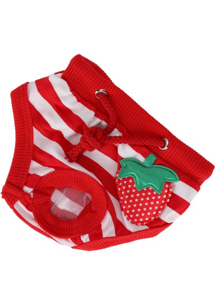 Pet Domuz Fizyolojik Pantolon Çilek Desen Domuz Sıhhi Iç Çamaşırı Kullanımlık Diapersred S (Yurt Dışından)