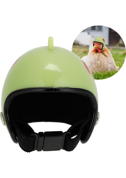 Tavuk Kask Komik Koruma Tavuk Sert Şapka Kuş Güvenlik Şapka Kaput Tavuk Aksesuarı (Yeşil Kalp Şekli ) (Yurt Dışından)