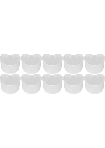 10 Adet Güvercinler Besleme Bardak Güvenli Plastik Kuş Asılı Mama Kabı Bardak Yarım Daire Tasarımları Şeffaf (Yurt Dışından)