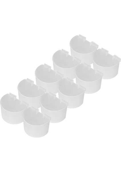 10 Adet Güvercinler Besleme Bardak Güvenli Plastik Kuş Asılı Mama Kabı Bardak Yarım Daire Tasarımları Şeffaf (Yurt Dışından)