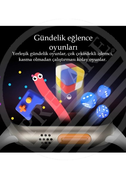 Prepare Ultra 2 Akıllı Saat Çelik Kordon Hediyeli Gri Kasa 49MM Nfc Bildirim Sesli Arama Özellikli LG68 modelleri