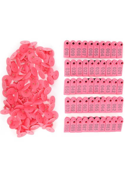 Domuz Sığır ve Koyun Kulak Etiketi Çiftlik Hayvan Tanımlama Kartı Keçi Kulak Etiketi 100 Packpink (Yurt Dışından)