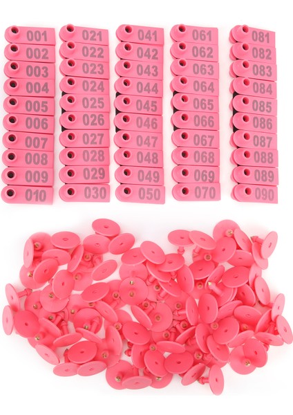 Domuz Sığır ve Koyun Kulak Etiketi Çiftlik Hayvan Tanımlama Kartı Keçi Kulak Etiketi 100 Packpink (Yurt Dışından)