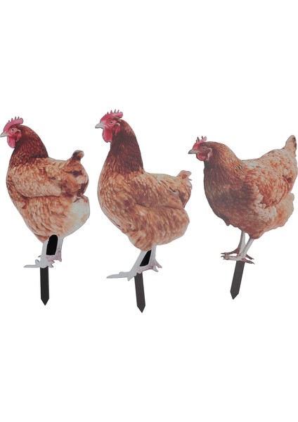 3 Adet Tavuk Bahçe Stakes Gerçekçi Tavuk Tavuk Heykeli Dekoratif Akrilik Hayvan Yard Stakes Işareti Açık Bahçe Için (Yurt Dışından)