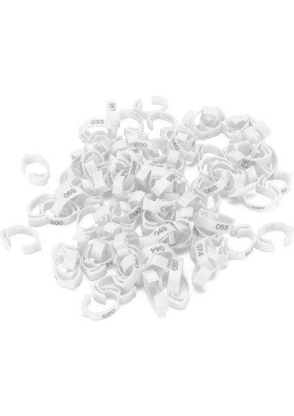100 Adet Kümes Hayvanları Ayak Halkaları Kimlik Bacak Toka Numaraları ile Tavuk Ördek Birdwhite (Yurt Dışından)