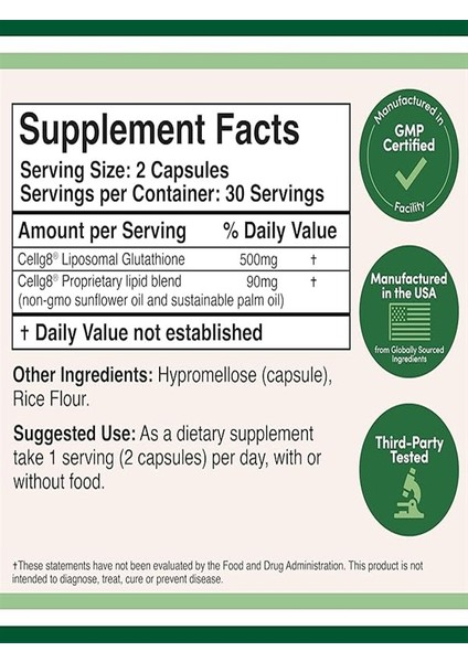 Liposomal Glutatyon 500 mg – 60 Kapsül – Yüksek Emilimli Gıda Takviyesi fırsatları