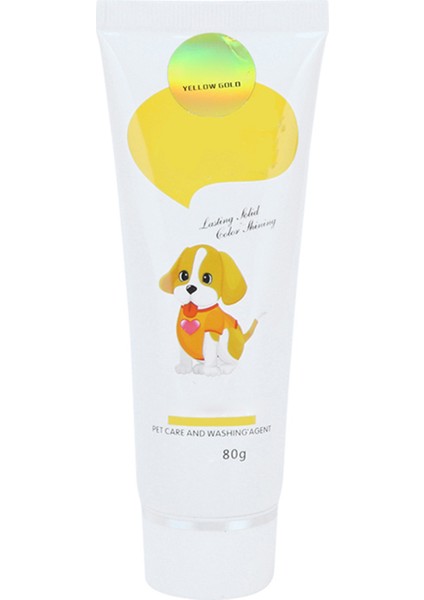 Hayvan Saç Boyası Jel Yarı Kalıcı Geçici Pet Kürk Boyama Kullanımı Kolay Evcil Hayvan Malzemeleri (Altın 80ML) (Yurt Dışından)