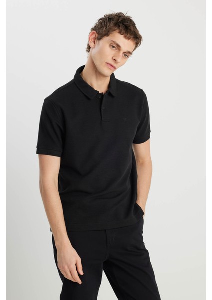 Regular Fit Siyah Erkek Polo Yaka T-Shirt W2510720001
