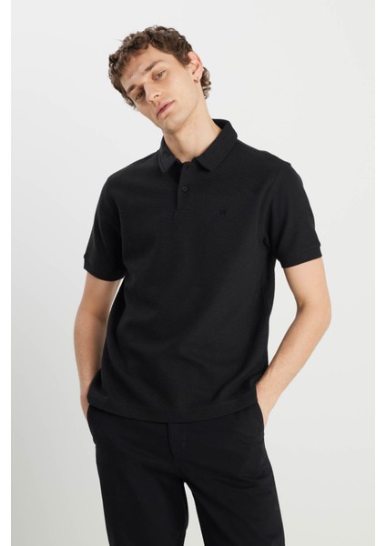 Regular Fit Siyah Erkek Polo Yaka T-Shirt W2510720001 fiyatları