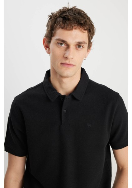 Regular Fit Siyah Erkek Polo Yaka T-Shirt W2510720001 modelleri