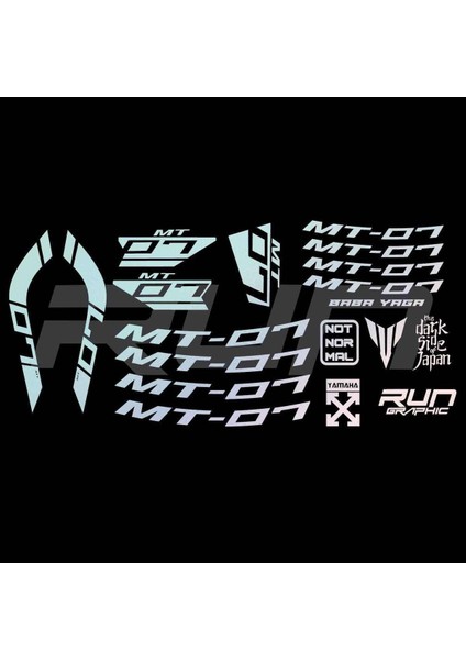 Yamaha mt 07 Hologram Sticker Set Jant Içi Yazılı Uyumlu