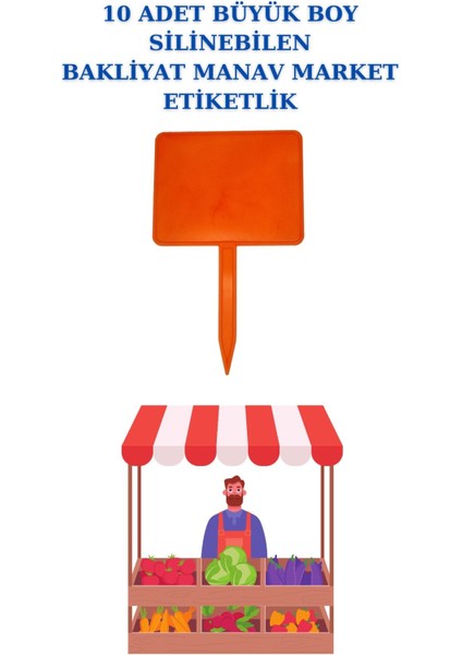 10 Adet Büyük Boy Yaz Sil Sapla Bakliyat Etiketliği Manav Etiketliği Pazarcı Etiketi