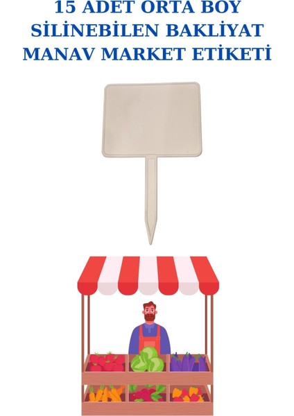 15 Adet Yaz Sil Sapla Orta Boy Bakliyat Etiketliği Manav Etiketliği Pazarcı Etiketi Byz