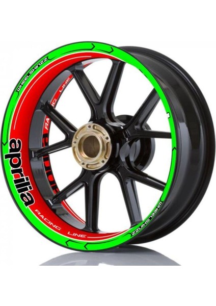 Aprilla Motosiklet Jant Şeridi 17 Inc Uyumlu Sticker Full Takım Set