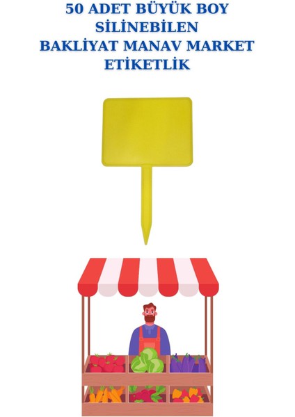 50 Adet Büyük Boy Yaz Sil Sapla Bakliyat Etiketliği Manav Etiketliği Pazarcı Etiketi