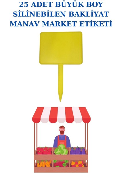 25 Adet Yaz Sil Sapla Büyük Boy Bakliyat Etiketliği Manav Etiketliği Pazarcı Etiketi