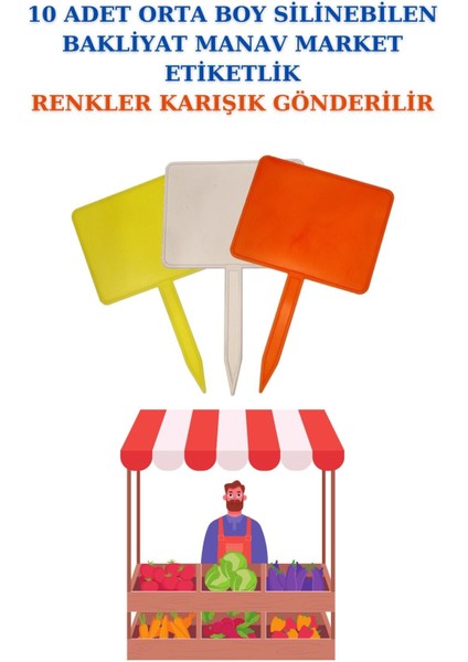 10 Adet Yaz Sil Sapla Orta Boy Bakliyat Etiketliği Manav Etiketliği Pazarcı Etiketi Krşk