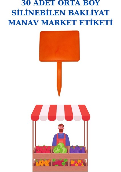 30 Adet Yaz Sil Sapla Orta Boy Bakliyat Etiketliği Manav Etiketliği Pazarcı Etiketi Trn