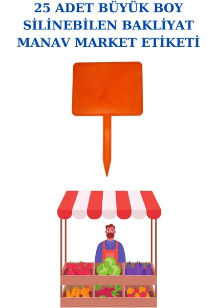 25 Adet Büyük Boy Yaz Sil Sapla Bakliyat Etiketliği Manav Etiketliği Pazarcı Etiketi