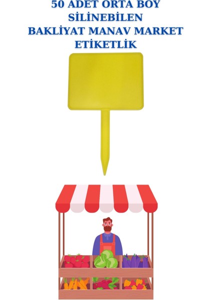 50 Adet Orta Boy Yaz Sil Sapla Bakliyat Etiketliği Manav Etiketliği Pazarcı Etiketi