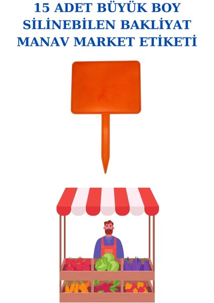 15 Adet Yaz Sil Sapla Büyük Boy Bakliyat Etiketliği Manav Etiketliği Pazarcı Etiketi Trn