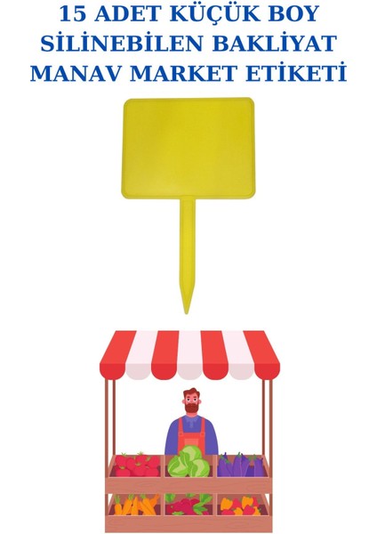 15 Adet Küçük Boy Yaz Sil Sapla Bakliyat Etiketliği Manav Etiketliği Pazarcı Etiketi