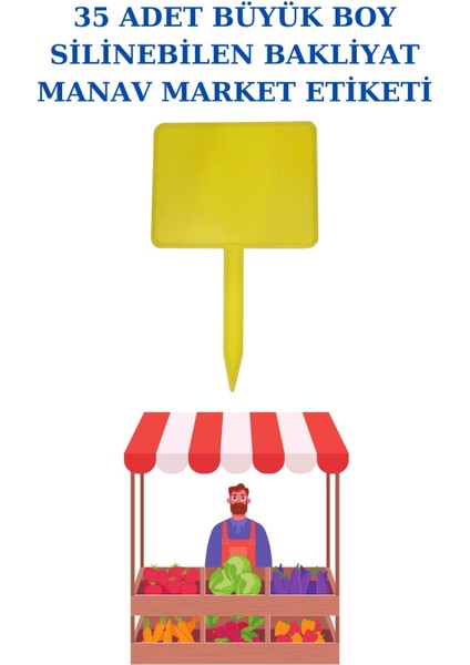 35 Adet Yaz Sil Sapla Büyük Boy Bakliyat Etiketliği Manav Etiketliği Pazarcı Etiketi