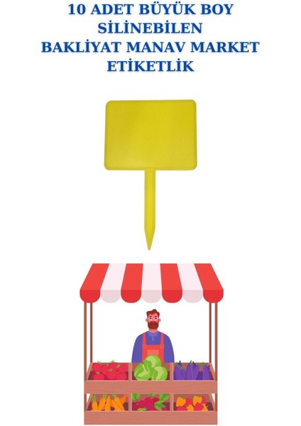 10 Adet Yaz Sil Sapla Büyük Boy Bakliyat Etiketliği Manav Etiketliği Pazarcı Etiketi