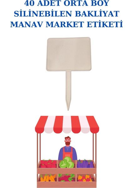 40 Adet Yaz Sil Sapla Orta Boy Bakliyat Etiketliği Manav Etiketliği Pazarcı Etiketi Byz
