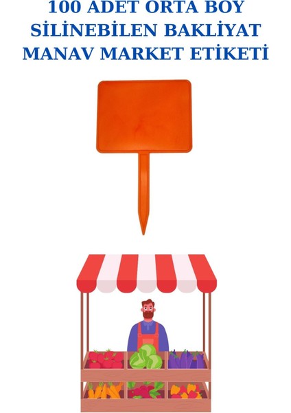 100 Adet Yaz Sil Sapla Orta Boy Bakliyat Etiketliği Manav Etiketliği Pazarcı Etiketi Trn