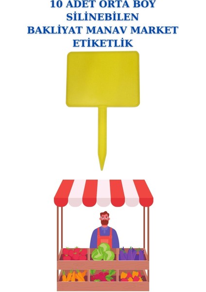 10 Adet Yaz Sil Sapla Orta Boy Bakliyat Etiketliği Manav Etiketliği Pazarcı Etiketi