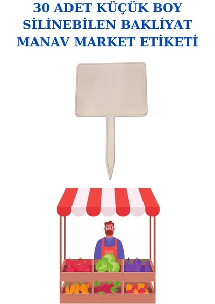 30 Adet Yaz Sil Sapla Küçük Boy Bakliyat Etiketliği Manav Etiketliği Pazarcı Etiketi Byz