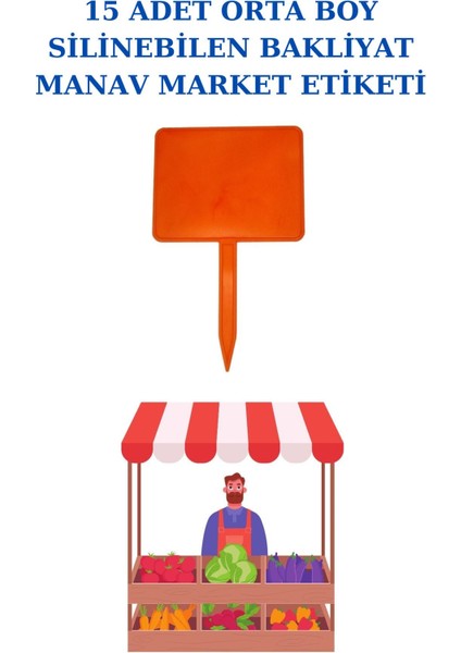 15 Adet Yaz Sil Sapla Orta Boy Bakliyat Etiketliği Manav Etiketliği Pazarcı Etiketi Trn