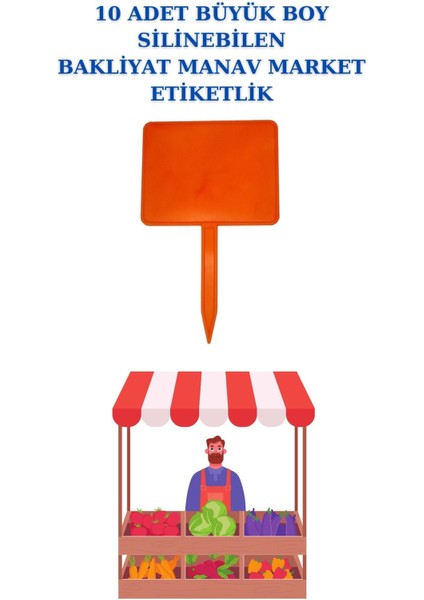 10 Adet Yaz Sil Sapla Büyük Boy Bakliyat Etiketliği Manav Etiketliği Pazarcı Etiketi Trn
