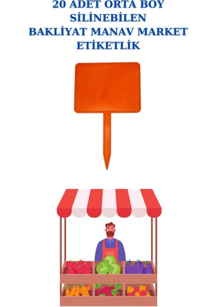20 Adet Yaz Sil Sapla Orta Boy Bakliyat Etiketliği Manav Etiketliği Pazarcı Etiketi Trn