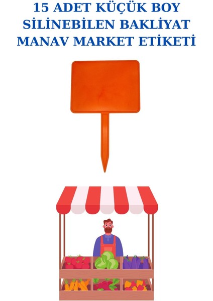 15 Adet Yaz Sil Sapla Küçük Boy Bakliyat Etiketliği Manav Etiketliği Pazarcı Etiketi Trn