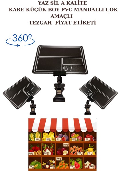 10 Adet Yaz Sil Mini Boy Mandallı Etiketi Pazarcı Etiketi Market Etiketi Manav Etiketi