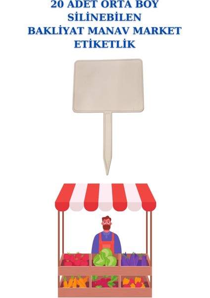 20 Adet Orta Boy Yaz Sil Sapla Bakliyat Etiketliği Manav Etiketliği Pazarcı Etiketi