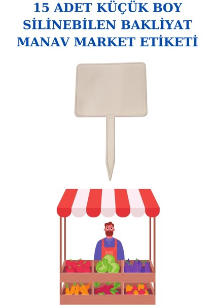 15 Adet Yaz Sil Sapla Küçük Boy Bakliyat Etiketliği Manav Etiketliği Pazarcı Etiketi Byz