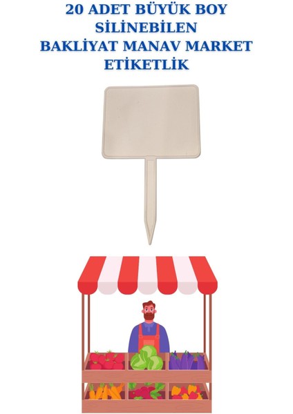 20 Adet Yaz Sil Sapla Büyük Boy Bakliyat Etiketliği Manav Etiketliği Pazarcı Etiketi Byz