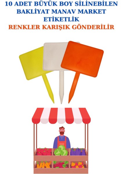 10 Adet Büyük Boy Yaz Sil Sapla Bakliyat Etiketliği Manav Etiketliği Pazarcı Etiketi
