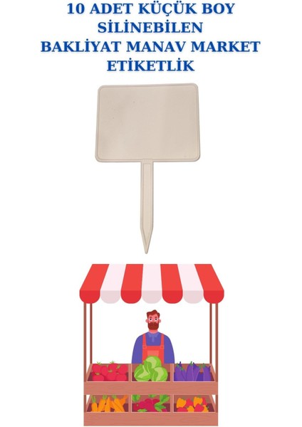 10 Adet Yaz Sil Sapla Küçük Boy Bakliyat Etiketliği Manav Etiketliği Pazarcı Etiketi Byz
