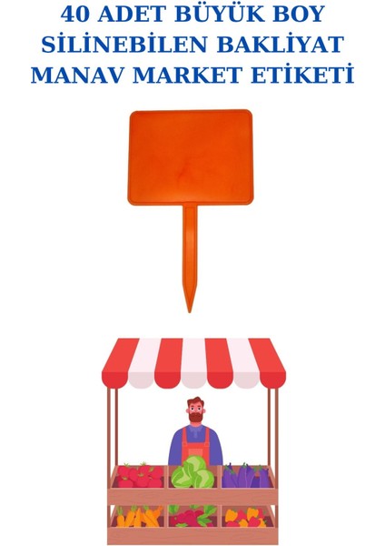 40 Adet Büyük Boy Yaz Sil Sapla Bakliyat Etiketliği Manav Etiketliği Pazarcı Etiketi