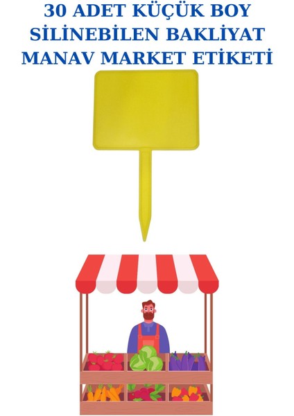 30 Adet Küçük Boy Yaz Sil Sapla Bakliyat Etiketliği Manav Etiketliği Pazarcı Etiketi