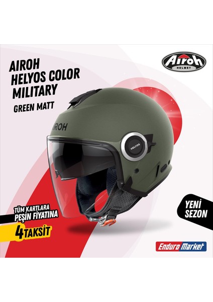 Aıroh Helyos Mılıtary Green Matt Kask